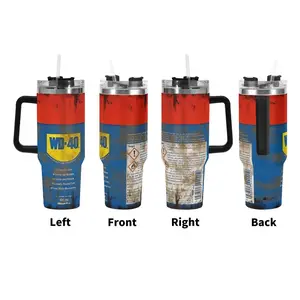 Stainless Steel Vacuum Flask, Insulated Cup, Insulated Water Bottle, 1 Count 40oz Including 1 Count Straight Tumbler & 1 Count Lid & 1 Count Straw & 1 Count Straw Brush, Insulated Mug, Drinking Cup for Hot Cold Drinks