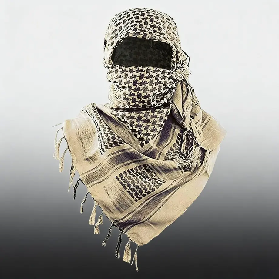 Military Shemagh Tactical Keffiyeh Headscarf - 100% Cotton, 43”x43”, Adjustable, Secure Fit, Versatile & Soft Men’s Accessory for Adventure, Outdoor Sports & Fashion Use