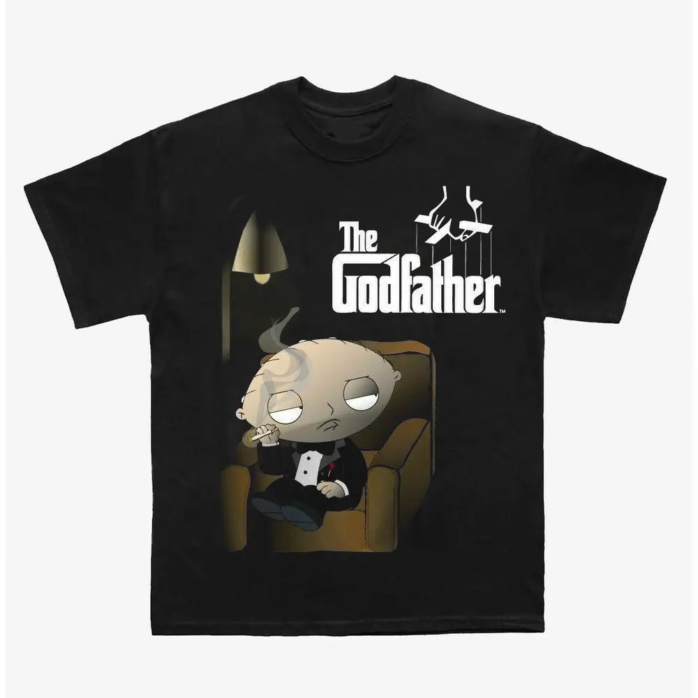 Stewie The Godfather T-Shirt, Family Guy Parody Graphic Tee, Retro Cartoon Fan Shirt