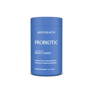BODYHEALTH Probiotic with PERFECT AMINO® 40 Billion Live Cultures 11 Strains Acid & Bile Resistant Capsules for Optimal Gut Health & Immune Support Natural Dietary Supplement Fitness