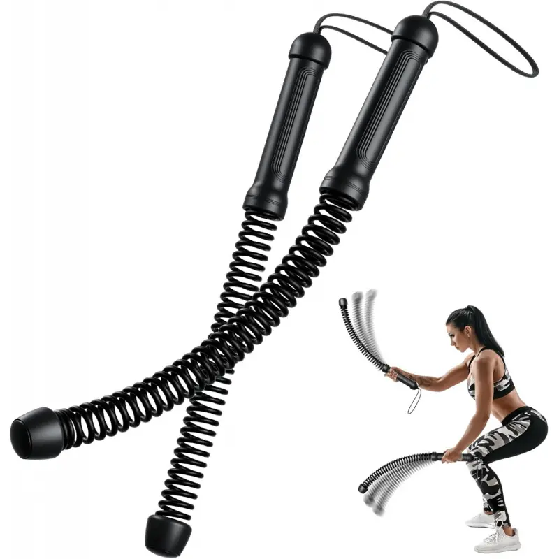 Ropeless Battle Rope Set (2-Pack) for Home Gym, Weighted Training Ropes with Non-Slip Handles, HIIT Strength Training Equipment for Arms, Chest Workout glute