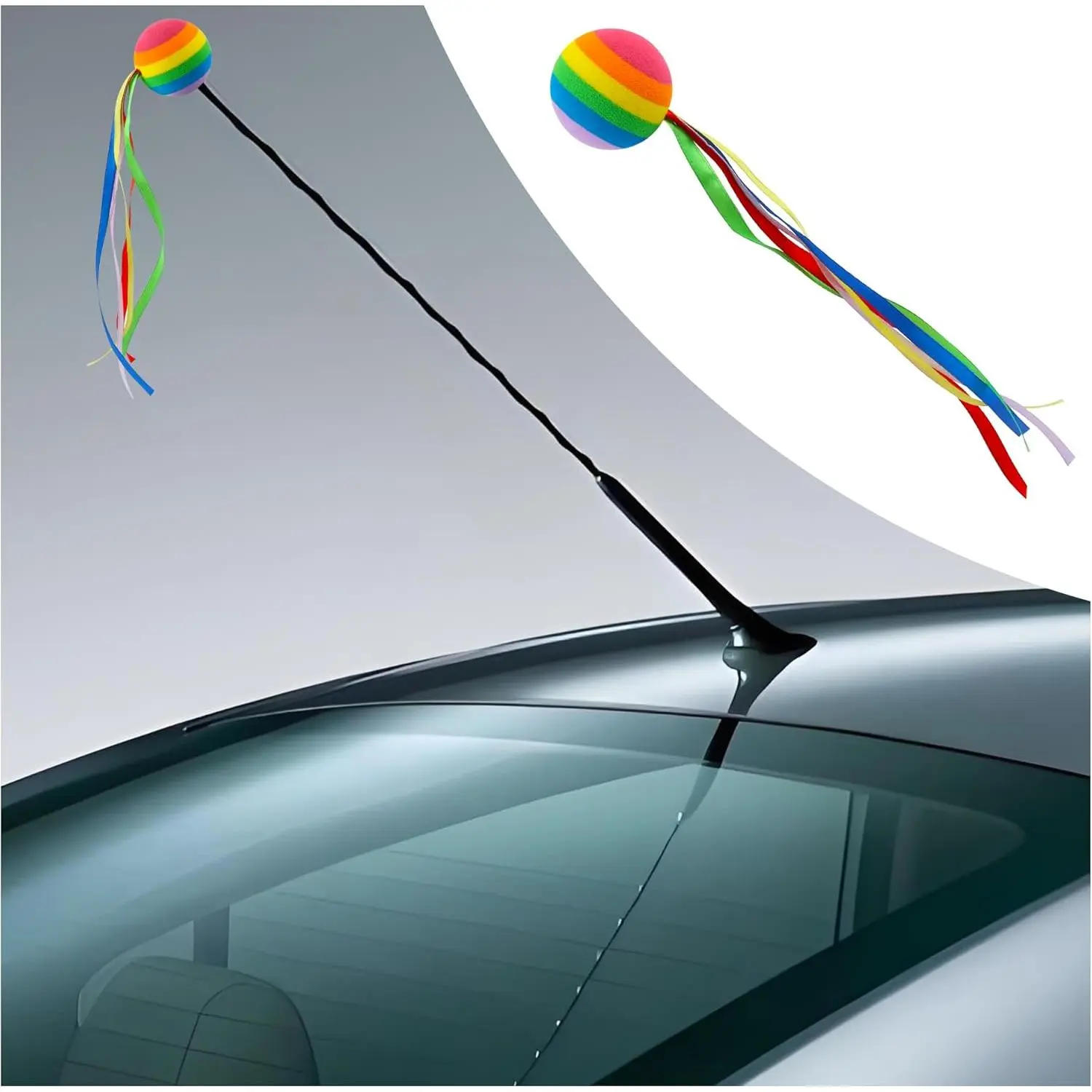 Car Antenna Topper,Funny Antennas Balls for Cars Helps to Locate Vehicles Quickly,Universal Car Antenna Decoration Automotive Exterior Accessories for Most Vehicles
