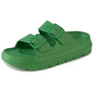 CUBUFLY Womens Platform Sandals with Arch Support, Summer Beach Eva Slides with Adjustable Buckle, Comfort Lightweight Sandal,Walking Shoes Footwear Blackva