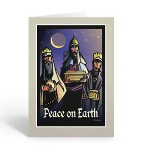 Stonehouse Collection | Three Wise Men Presenting Gifts | The Nativity Scene Christmas Cards | 18 Holiday Boxed Cards & Envelopes | Traditional City Town | USA Made
