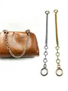 New Flower-Shaped Metal Bag Charm, High-End Style Bag Accessory, Extender Chain for Bags, Casual Heart Pattern, All Seasons