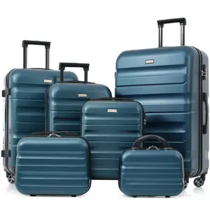 6-Piece ABS Hardshell Luggage Set - Lightweight & Durable Suitcases with Dual Spinner Wheels, Carry-On & Check-In Sizes for Travel & Business
