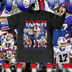 Vintage Josh Allen T Shirt - Custom Vintage Design Buffalo Football Fan