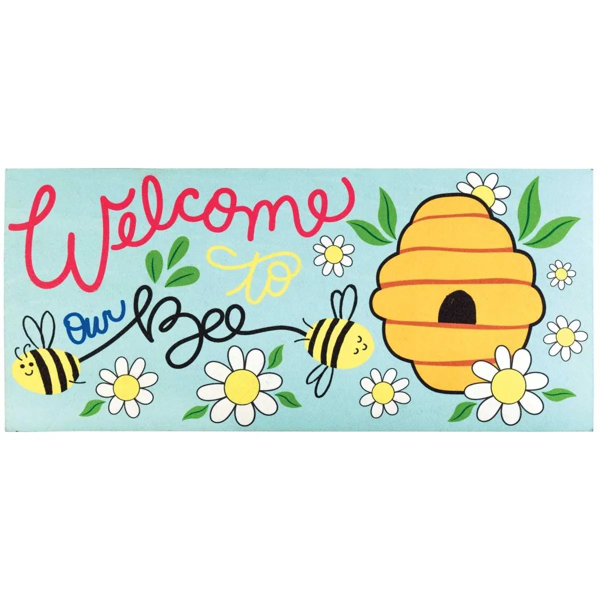 Magnolia Gardens DMI-2096 Bee Hive Insert Doormat, 22" x 10" (9.75 x 21.875 in Alternative Size), Mildew-Resistant Polyethylene Terephthalate Fibers, Quickly Cleans and Dries Shoes