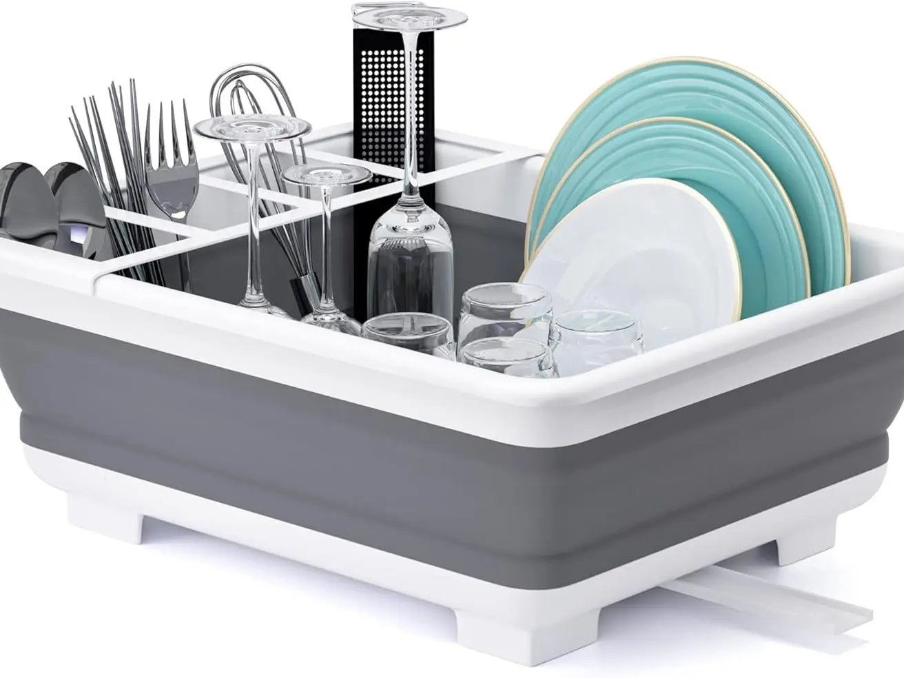 Collapsible Dish Drying Rack Portable Dinnerware Drainer Organizer for Kitchen RV Campers Travel Trailer Space Saving Kitchen Storage Tray, dish drying rack, best dish drying rack, dish drying rack over sink, large dish drying rack .