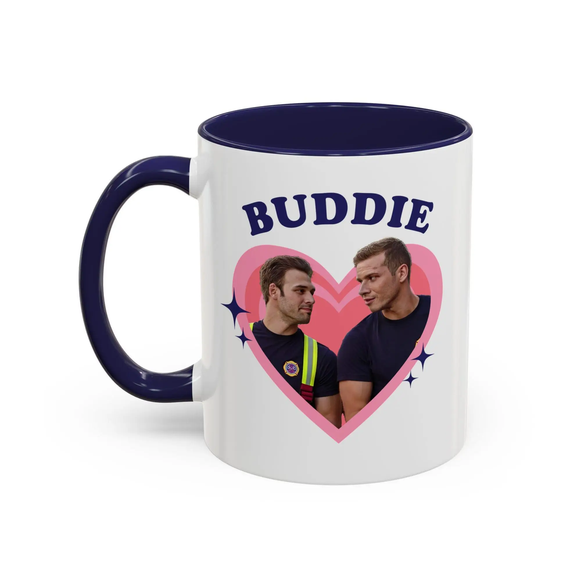 [Sale Up To 50%] Buddie lovely heart Accent Coffee Mug (11, 15oz), Evan "Buck" Buckley and Eddie Diaz mug
