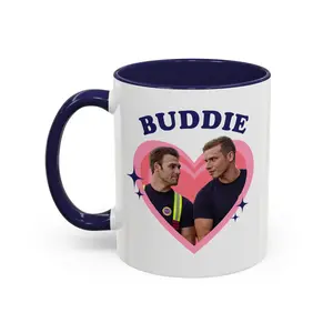 [Sale Up To 50%] Buddie lovely heart Accent Coffee Mug (11, 15oz), Evan "Buck" Buckley and Eddie Diaz mug