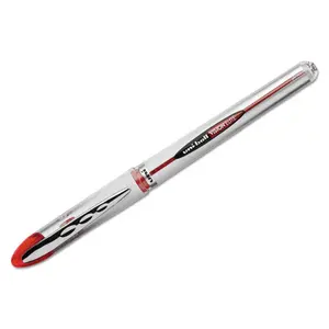 Uni-Ball Stick Rollerball Pen, 0.8 mm Bold Tip, Red Ink, White & Red Barrel, Waterproof, Smooth Writing, Airplane Safe (for DIY Woodwork Hobbies), Uniball
