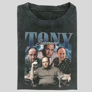 Tony Soprano Vintage T-Shirt, Retro Mafia TV Graphic Tee, Classic Mobster Aesthetic Shirt