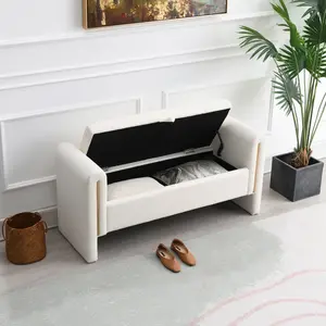 【Deals for You Days】Modern Teddy Storage Ottoman Bench with Hidden Storage, Entryway Stool, Multi-Functional Soft Furnishing, Modern Home Decor Accent Furniture for Modern Living Room & Apartment Furniture