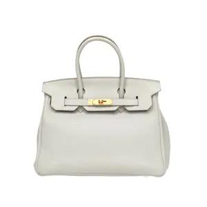 Pre-owned HERMÈS HERMES Birkin 30 Gris Perle(80) Togo Leather Stamp