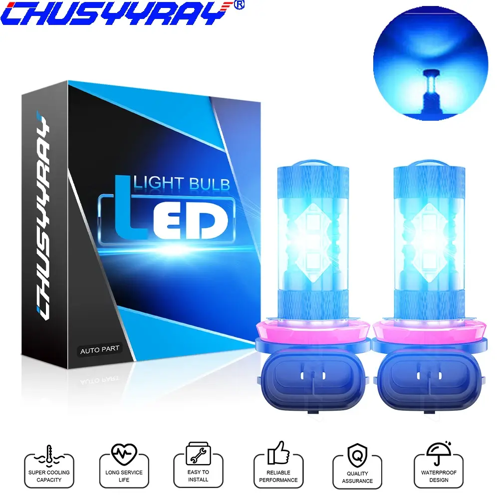 For ford Focus 2012 - 2018 2X LED Fog Light Bulb H8 H11 Blue 8000K Lamps 100W Car Accessories Vehicle