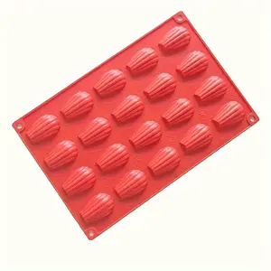 1pc 20-Cavity Silicone Madeleine Mold - Food-Grade Silicone Baking Mold for Shell-Shaped Cakes, Suitable for Chocolate, DIY Cookies, Jelly, Mousse, Bread and Other Baked Goods; Also for Handmade Essential Oil Soap