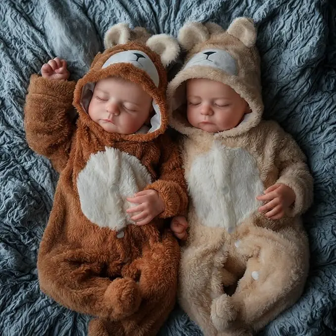 #Summervibes#DealsForYouDays BABESIDE twins Reborn Baby Dolls,20Inch Realistic-Newborn Baby Dolls, Real Life Soft Body Reborn Baby with Toy Accessories Gift Set for Kids Age 3+ for Christmas New Year's gifts Collectible Dolls