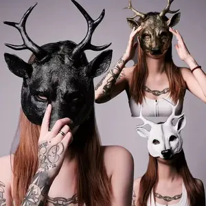 Super Large Deer Antler Mask, Silver Color Costume Accessory, Party Accessories for Creepy Halloween & Carnival Parties, Perfect for Cosplay & Decorations, Festival Party Supplies, Black