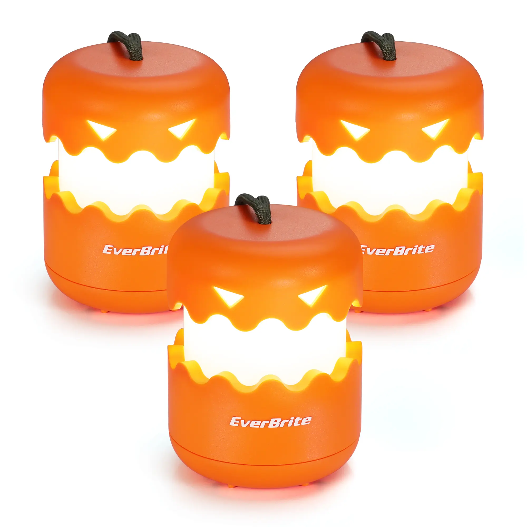 #summersale EverBrite 3-Pack Halloween Pumpkin Lantern, Collapsible Jack O Lantern Pumpkins with Lanyard, Halloween Party Favors for Kids, Light up Pumpkin Outdoor for Halloween Party Decoration, Battery Included