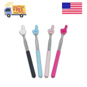 4 PCS Extendable Pointer Finger Stick - Bright Colored Telescopic Teachers Pointing Stick for Classroom, Presentation