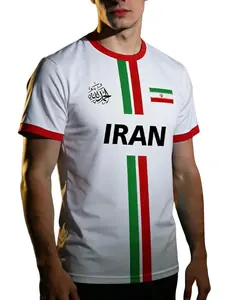Men's and Teen Boys Football Jersey, Soccer Jersey, Iran Flag Map Pattern, Summer Sports T-Shirt, Stylish Jersey, Loose Fit, Round Neck, Ideal for Matches and Casual Wear