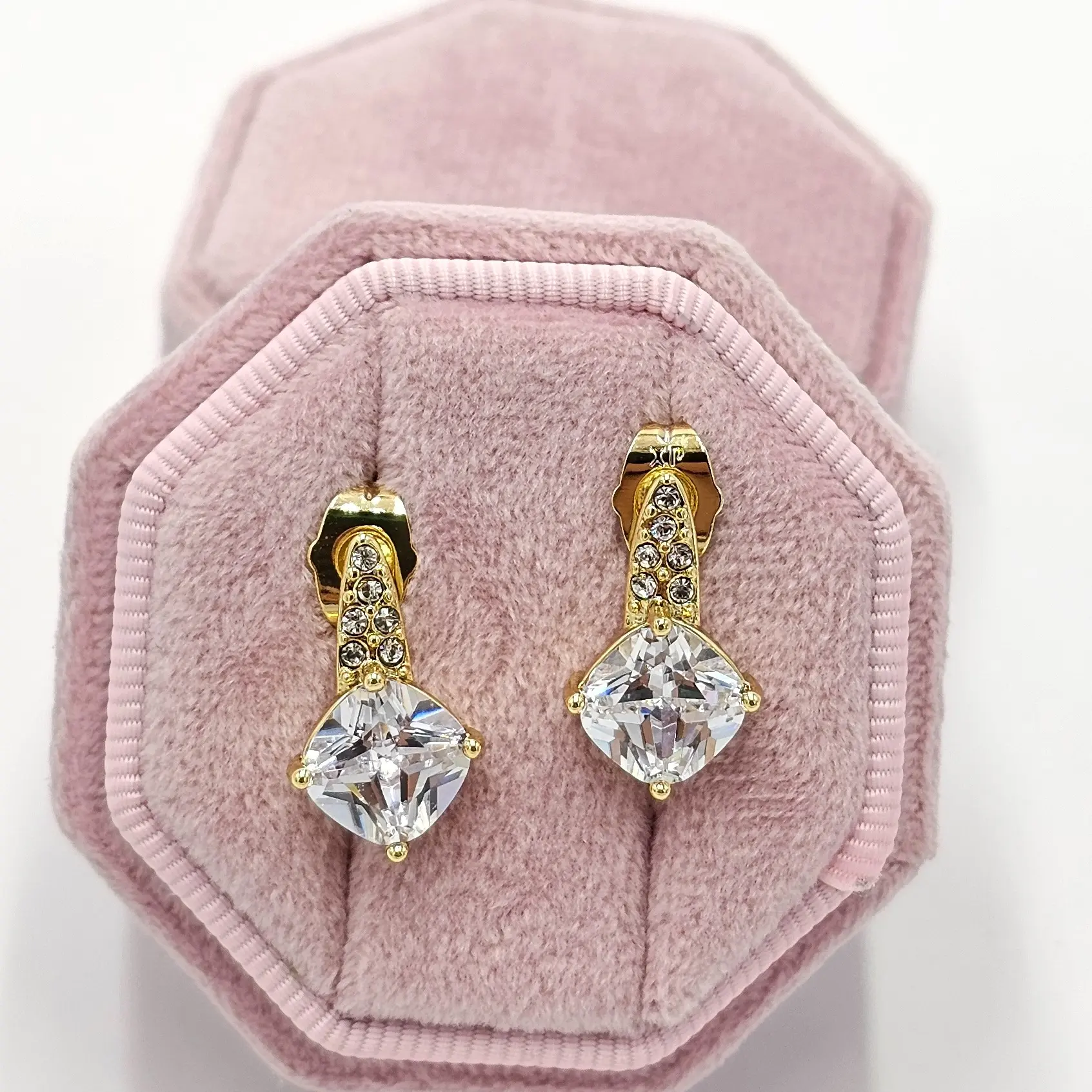 Clear Stud Ear Hook Drop Earrings, Dainty Fashion Earrings Jewelry, Metal Coating with Rhinestone Accents, Versatile Daily-Use Accessory