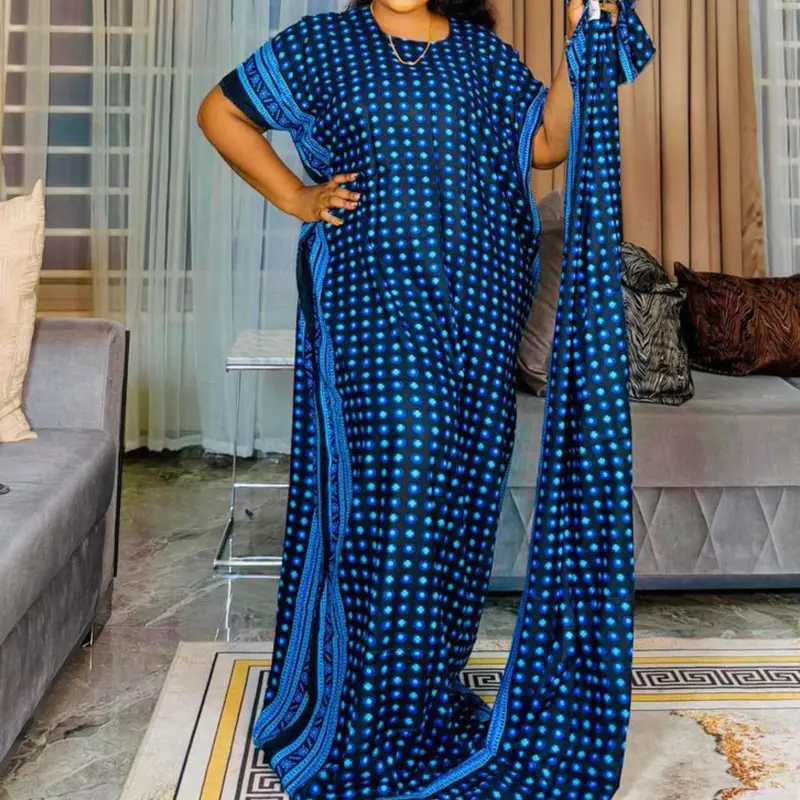 Authentic East African Dera Dress Luxury Swahili Dira Kaftan Somali Baati Maxi Gown with Matching Headscarf Set Rich Auntie Style
