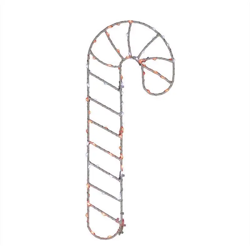 15 in. Light-Up LED Red & White Candy Cane Silhouette Window Hanging Decor - Lightweight, 0.64 lbs, Double-Sided, Outdoor Safe, Colorful Lights, Casual Festive Decorations for All Ages (Celebrations 9096175)
