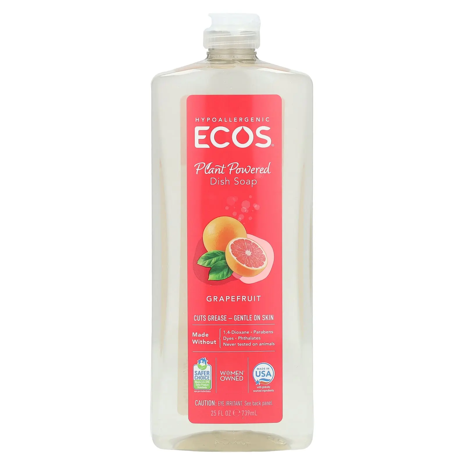 Ecos®, Plant Powered Dish Soap, Grapefruit, 25 fl oz (739 ml) Ecos®, Plant Powered Dish Soap, Grapefruit, 25 fl oz (739 ml)