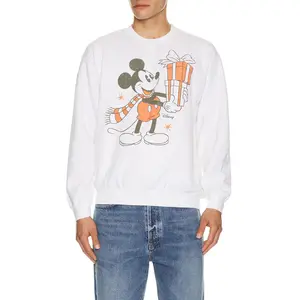 Junk Food Mickey Presents Sweatshirt in White Unisex