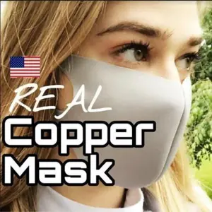 Ready to ship copper mask multilayer black adult face mask washable reusable protective made in usa mouth mask real copper infused mask soft