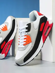 Men's Fashion Walking Shoes with Air Cushion, Sporty Breathable Mesh Patchwork Design, Non-Slip Lightweight Running Sneakers, Athletic Running Shoes, Sports Running Shoes