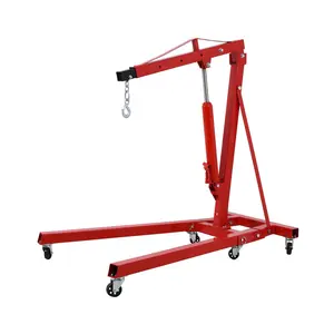 GARVEE 4400LBS Engine Hoist, Folding Hydraulic Hoists Cherry Picker, Heavy Duty Engine Crane Lifter, Re