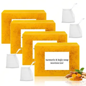 【Buy 8 soaps, get 2 free shampoo soap】4pcs Lemon Turmeric KojicAcid Soap, Turmeric & Kojic Acid , DarkSpot Remover, Kojic Acid Soap, Soap Body CareBody Wash Lemon Flawless Comfort