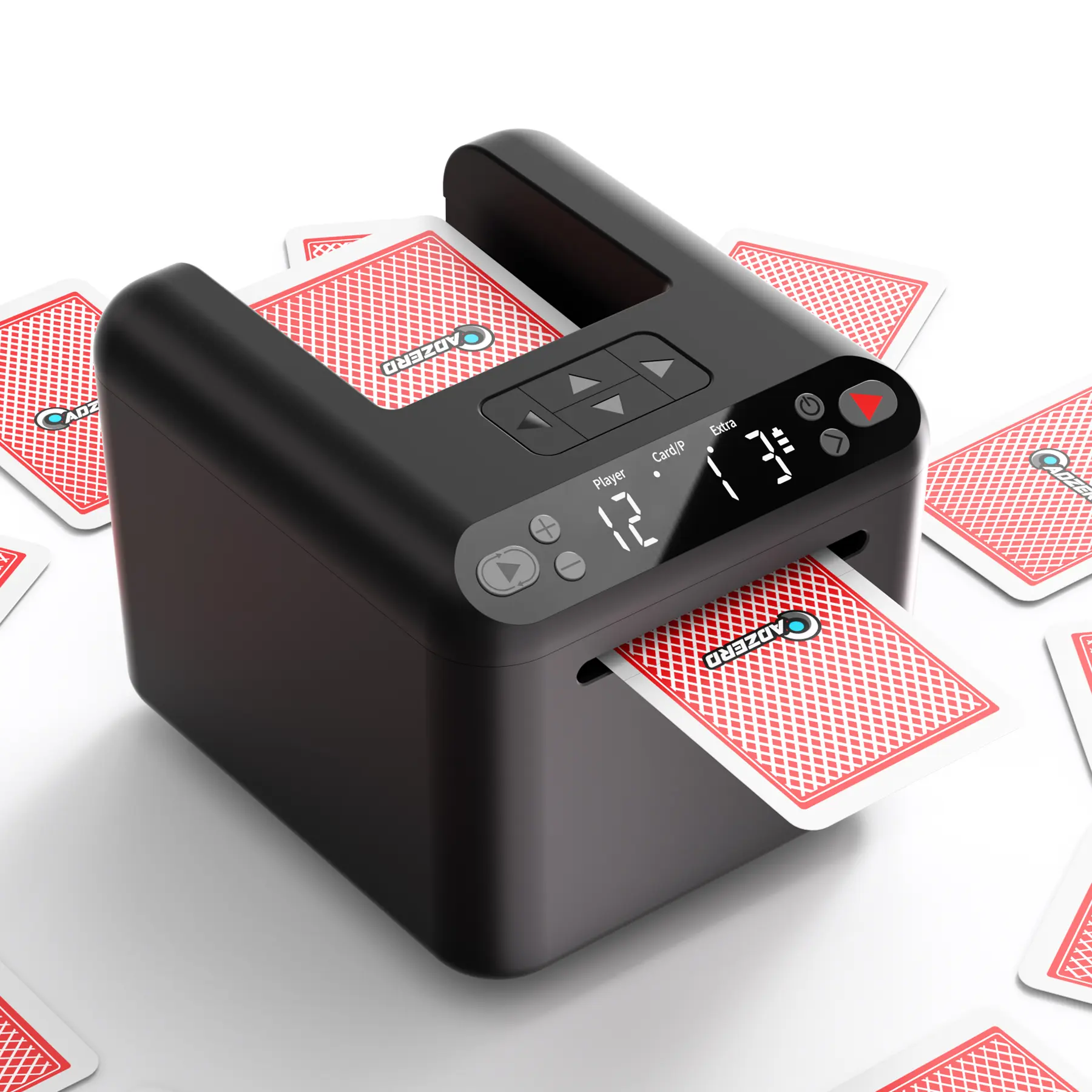Automatic Card Dealer Machine for Card Games - 4 Optional Drawing Remotes, Rechargeable for 3 Decks, 1-12 Players, Adjustable Dealing Distance, Quiet 360°/180° Rotation, Compatible with Poker, UNO, Bridge, Blackjack