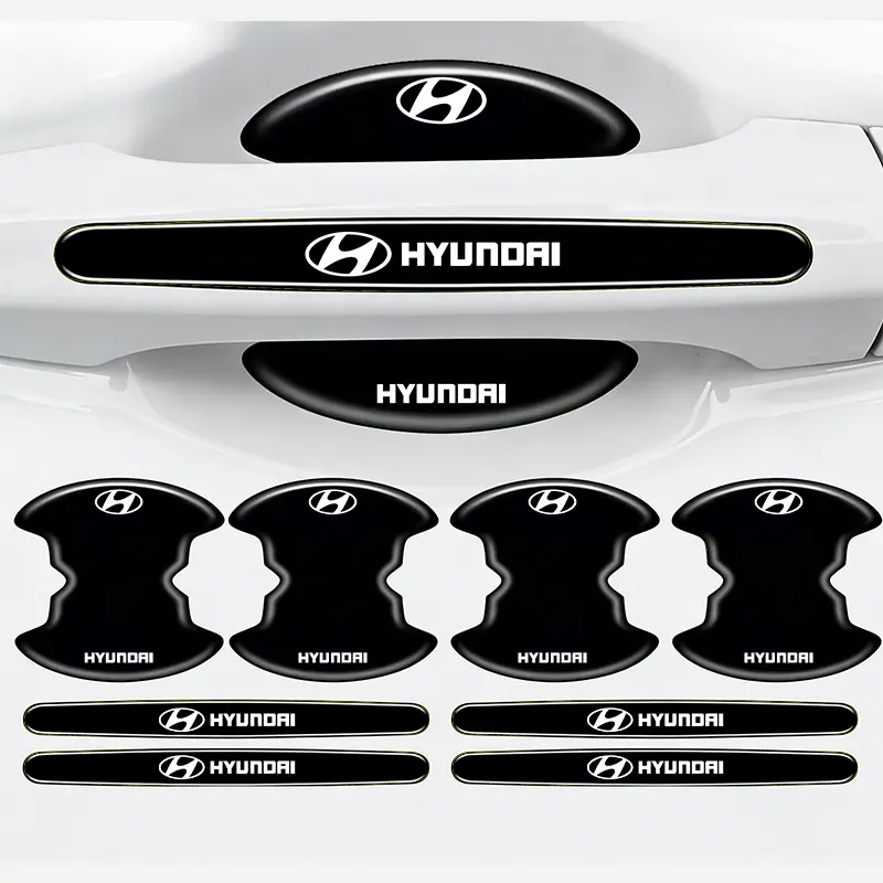 8-piece set for HYUNDAI car door handle covers, scratch-resistant door groove protection, suitable for HYUNDAI models, car accessories, car stickers, car decals