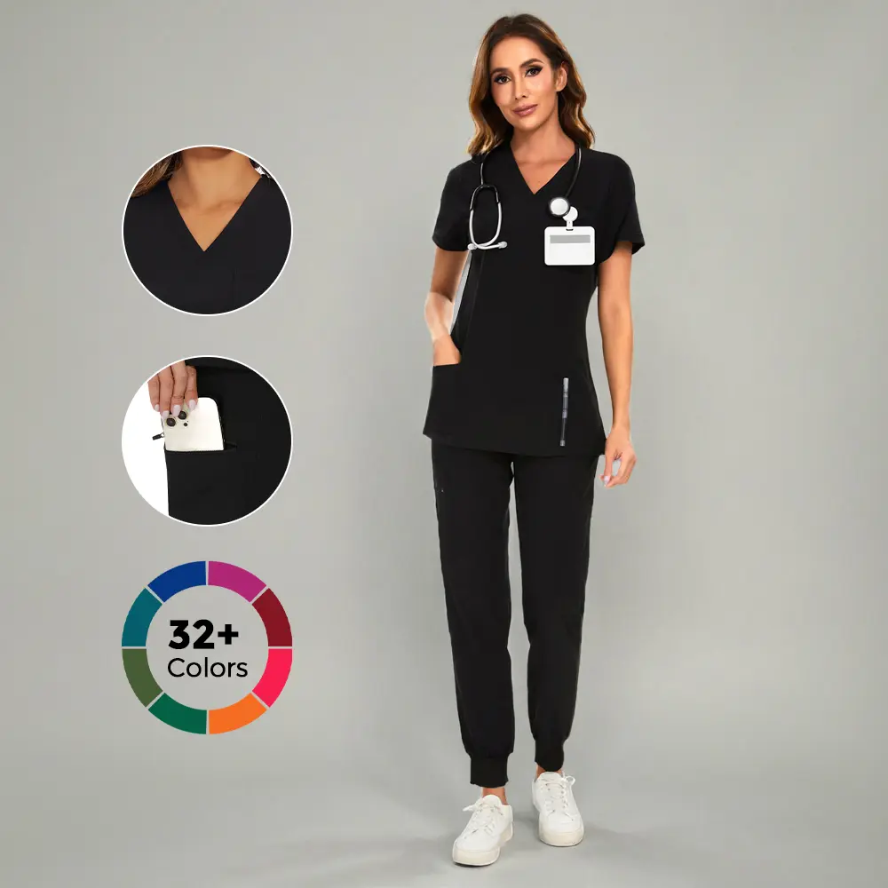 COZYSCRUBS Luna Vital Set for Women - Stretch V-Neck Scrub Top & Jogger Pant with 8 Pockets, Workwear, Uniforms COZYSCRUBS Luna Vital Set for Women - Stretch V-Neck Scrub Top & Jogger Pant with 8 Pockets, Workwear, Uniforms