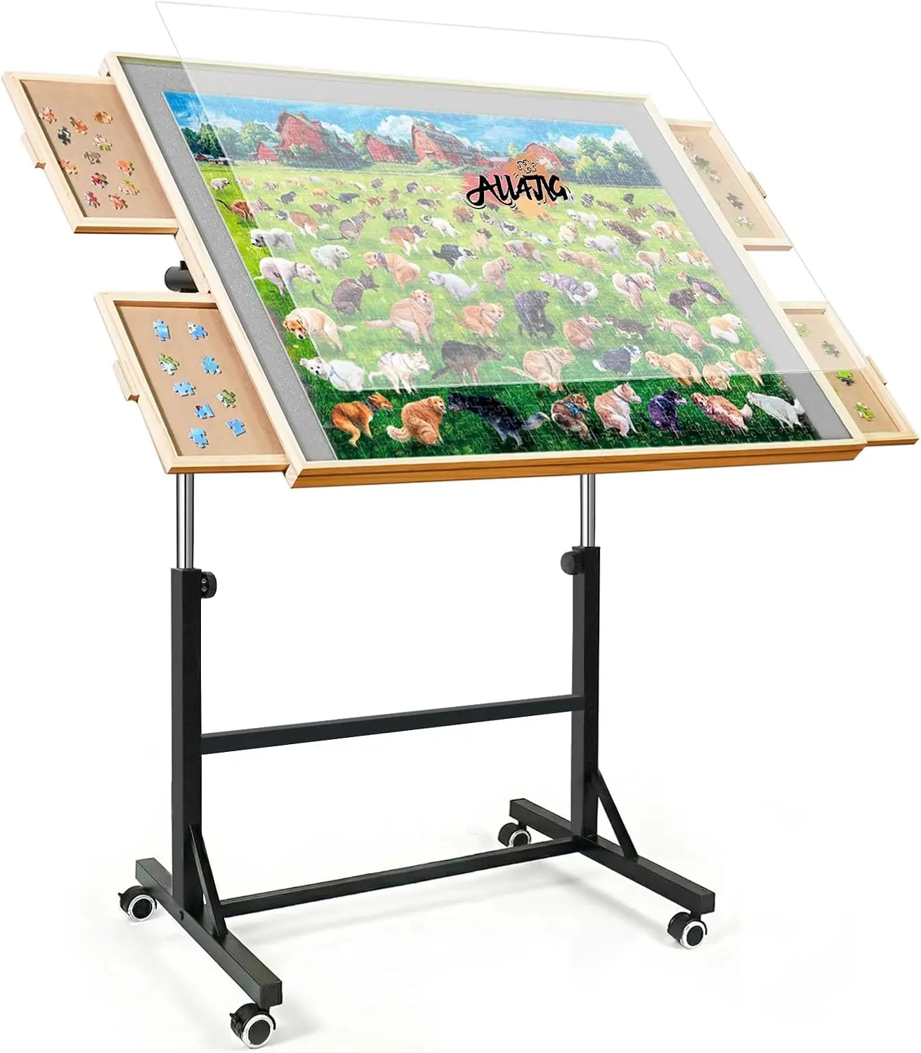 ALL4JIG Puzzle Board for Adults and Mother’s Day Gift  Gifts Wooden Jigsaw Puzzle Table with 4 Drawers Adjustable Height & Angles 1500 Pieces