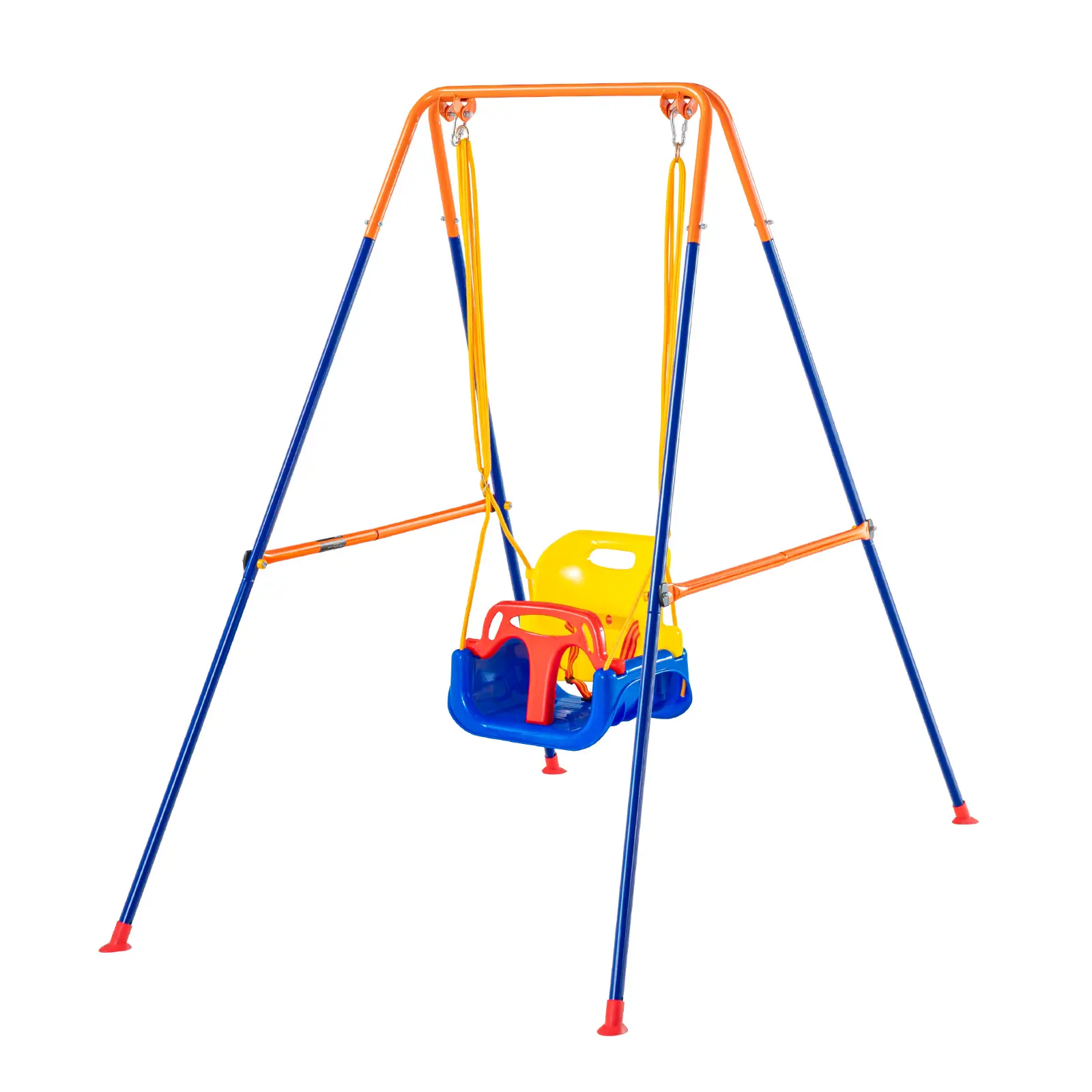 VEVOR Swing Sets for Backyard,  3-in-1 Toddler Swing Set with 4 Sandbags, Foldable Metal Stand, Easy to Assemble, Swingset Indoor/Outdoor for Kids 3-6 Years, Youth 6-10 Years and Teenagers 10+