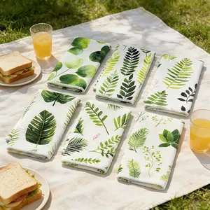 6-Piece Swedish Kitchen Towel Set, Leaf Design Absorbent Dish Cloths, Soft Reusable Microfiber Cleaning Sponges, Quick-Dry Household Essentials