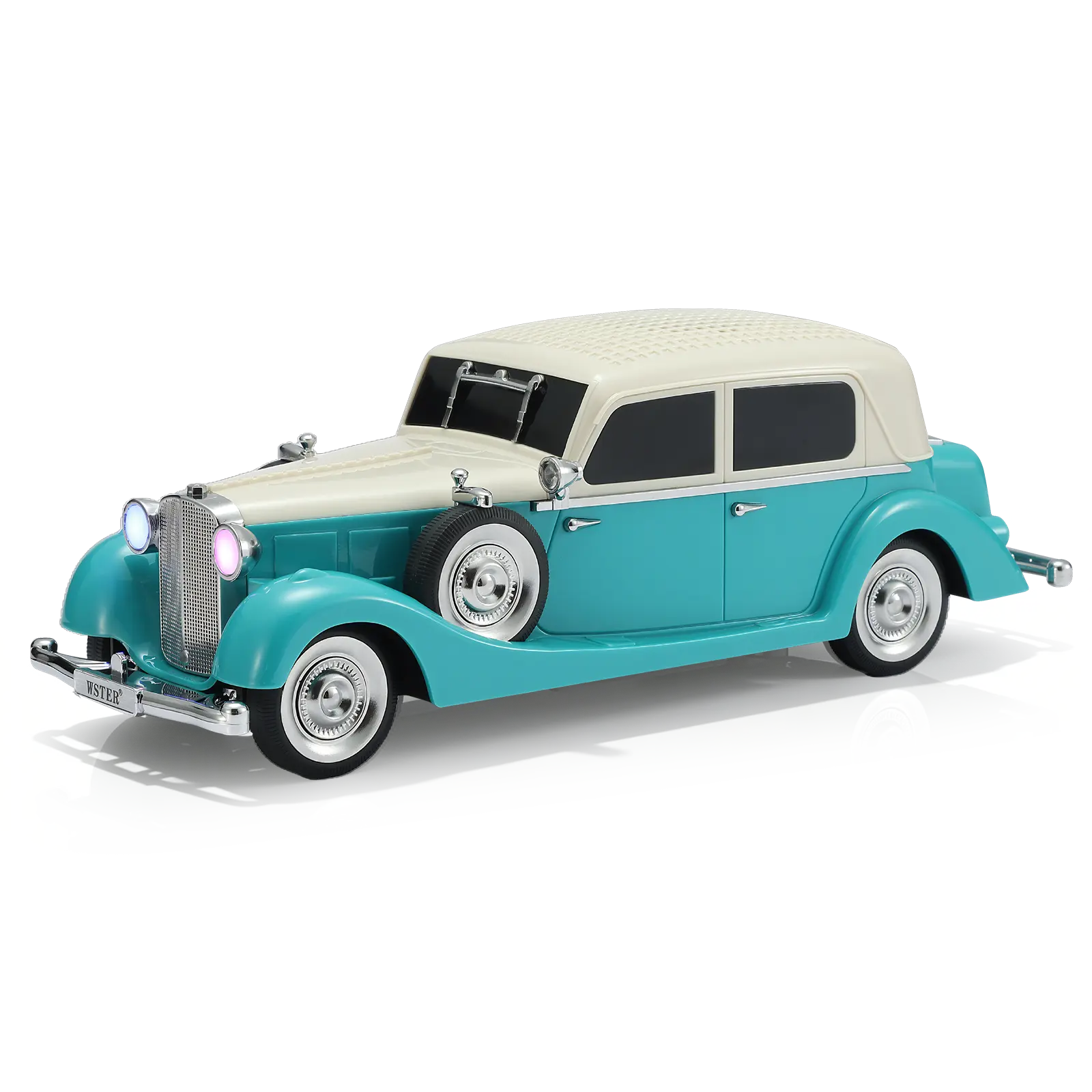 WSTER WS-1934 Retro Classic Car Model Bluetooth Wireless Speaker - Audio Device with Push Button, Bass Speakers, USB, TF Card, AUX, FM Radio, TWS Pairing - Ideal for Indoor/Outdoor Parties, Birthday Gifts, Desktop Decoration
