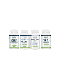 Evexias Brain Health Bundle Cognitive Ultra w/Relora Curcumin Support Glutathione LPT NAD+ Vitamin Supplement Pack for Fitness & Healthy Living Healthcare Dietary Edible