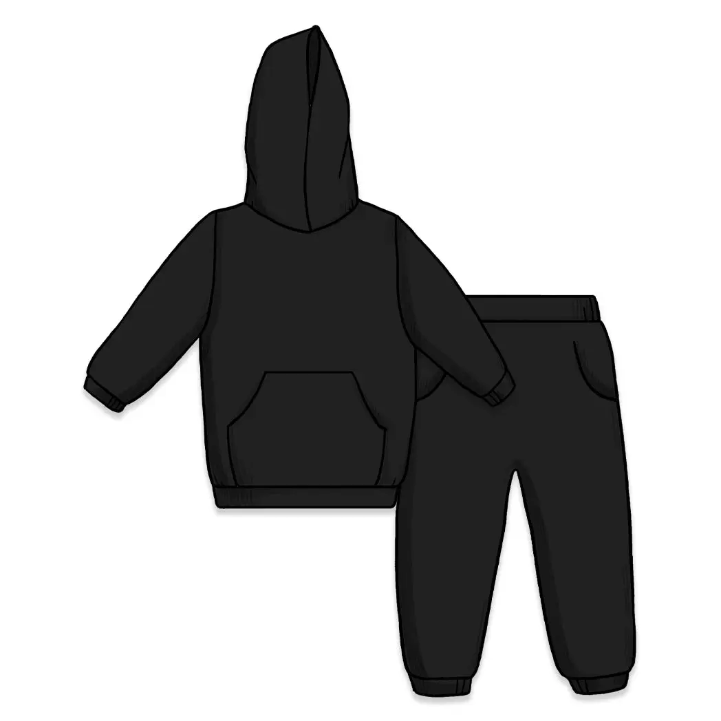Obsidian Black Bamboo Kids Jogger Set