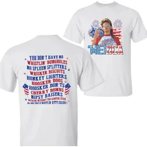 Joe Dirt Merica Fireworks Shirt, Party InThe USA 4th Of July Shirt, IndependenceDay Tee, 2 Sided Graphic Printed UnisexClassic Cotton T-shirts Womenswear Top,Menswear Top in all Sizes