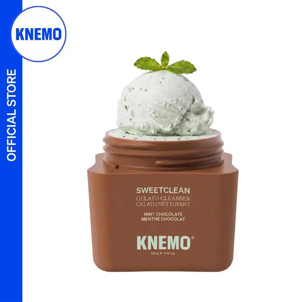 [KNEMO Official] Gelato 2-in-1 Facial Cleanser & Mask - Glycerin Moisturizing Hydrating Cleansing Foaming Wash, 120g (Mint Chocolate, Sea Salt Caramel, Cherry, Vanilla), Moisturizer, Deep Clean, All Skins, Smooth, Fluffy, Daily, Face Wash, Coconut Base