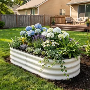 【Summer Garden】SnugNiture Raised Garden Bed 2-Pack 4x2x1 ft Module Metal Planter Box for Planting Plants Vegetables