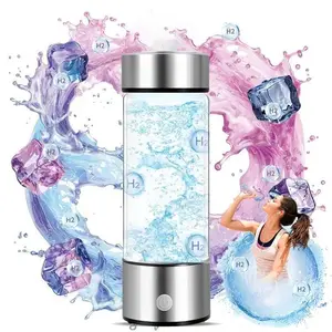 Portable Hydration Steel Water Bottle, Usb Rechargeable Hydrogen Water Generator, Insulated Lid Bottle, Water Ionizer Machine, Drinking Supplies for Home Office Gym Travel, Reusable Healthy Drinkware, Hydrating Drinks, Waterbottle, Clear Water Bottle