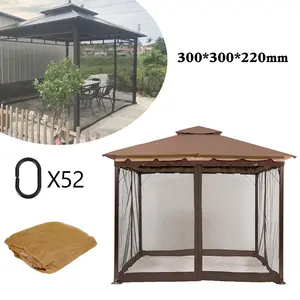 Outdoor Tent Patio Umbrella Bug Screen W/Zipper Door and Polyester Netting Mosquito Screen Garden Courtyard Gazebo Net Cloth For Patio Garden Backyard