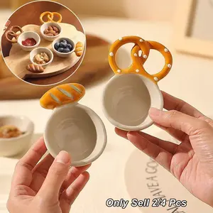 Creative Ceramic Sauce Dish, Unique Bread & Butter Plate, Baguette Plate, Salted Snack Dish, Home & Restaurant Dishwasher Safe Tableware